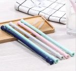 Reusable Bar Silicone Drinking Bent Straw with Cleaning Brushes