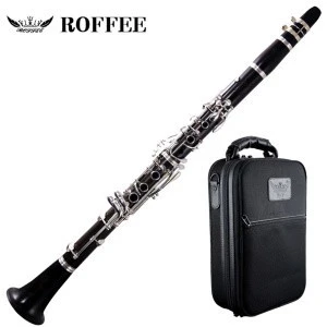 ROFFEE Professional Performance Level 17 Keys Silver Plated Bb Tone Ebony Wood Clarinet