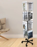Rotating Postcard Racks Rotate Iron Wire Basket Stand greeting card Display Rotation 360