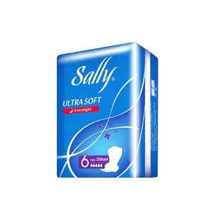 Sally brand disposable cotton ladies anion 350mm overnight sanitary napkin
