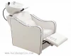 salon backwash shampoo barber chair/white shampoo bed with legrest