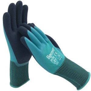 Sandy Nitrile Coated Gloves waterproof chemical resistant industrial working glove Double Coated Construction builder gloves