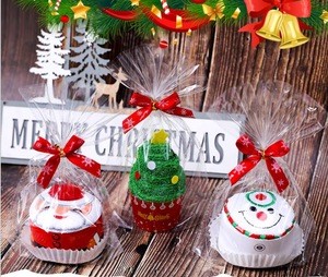 Santa Claus action cotton towel wholesale pig year gift ideas for Christmas decoration company activities