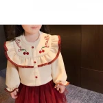 SE2229 2020 Girl Baby Clothing Set Autumn spring Children Fashion solid shirt +Skirt clothing set Kids Girls Elegant Clothes