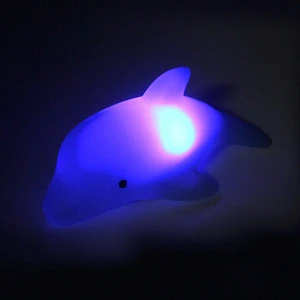 Sea Animals Water LED Light up Eco-friendly Material Floating Dolphin Kids bath toy