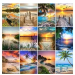 Seaside Style Full Diamond Mosaic Picture Diamond Embroidery Home Wall Decoration 5d Diy Diamond Painting