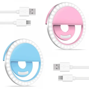 Selfie Ring Light, phone ring light Rechargeable Portable Clip-on Selfie Fill Light with 28 LED for Cell Phone