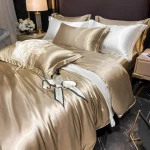 Silk Bedding Set Silk Mix Jacquard Bedding Set Customised Size Thickness Silk Sheets Bedding Set Pillowcase