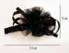 silk ribbon hair clip, black hair accessories, flower hair claws