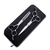 Silver 6 "haircut and hairdressing scissors set tool flat barber bangs scissors teeth thin scissors combination set