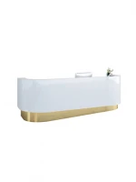 Simple and modern company office reception desk paint curved creative bar cabinet beauty salon front desk