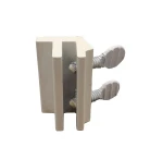 sliding window lock with double thumbscrew. Painted in white.