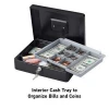 Small Steel Cash Box with Money Tray,Lock Box