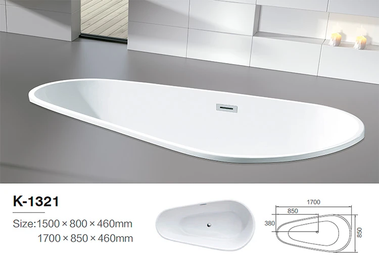 Soaking Simple Drop-in Bathtub Acrylic Embedded bath tub