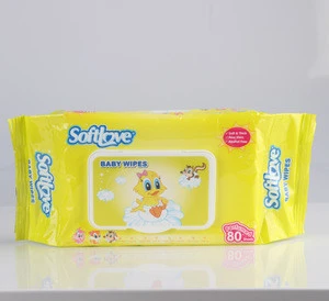 Softlove wholesale disposable unscented cheap baby cleaning wet wipes