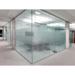 Sound insulation aluminum frame double tempered glass top brand hardware office glass partition