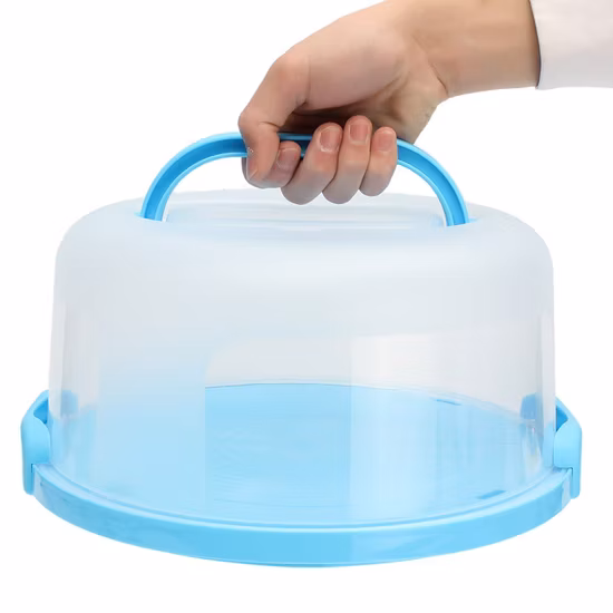 Cake Carrier Holder Cover Official Large Round Container with Collapsible Handles
