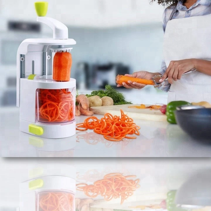 Spiralizer 4 Blade Vegetable Spiral Slicer Veggie Pasta Spaghetti Maker &amp; Zucchini Noodle With Powerful Suction Base