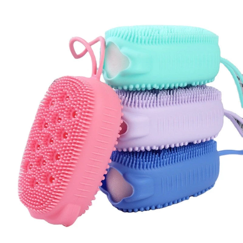 Sponges Silicone Kids Bath Brush Back Shower Scrub Wash for Skin Cleaning Body Baby