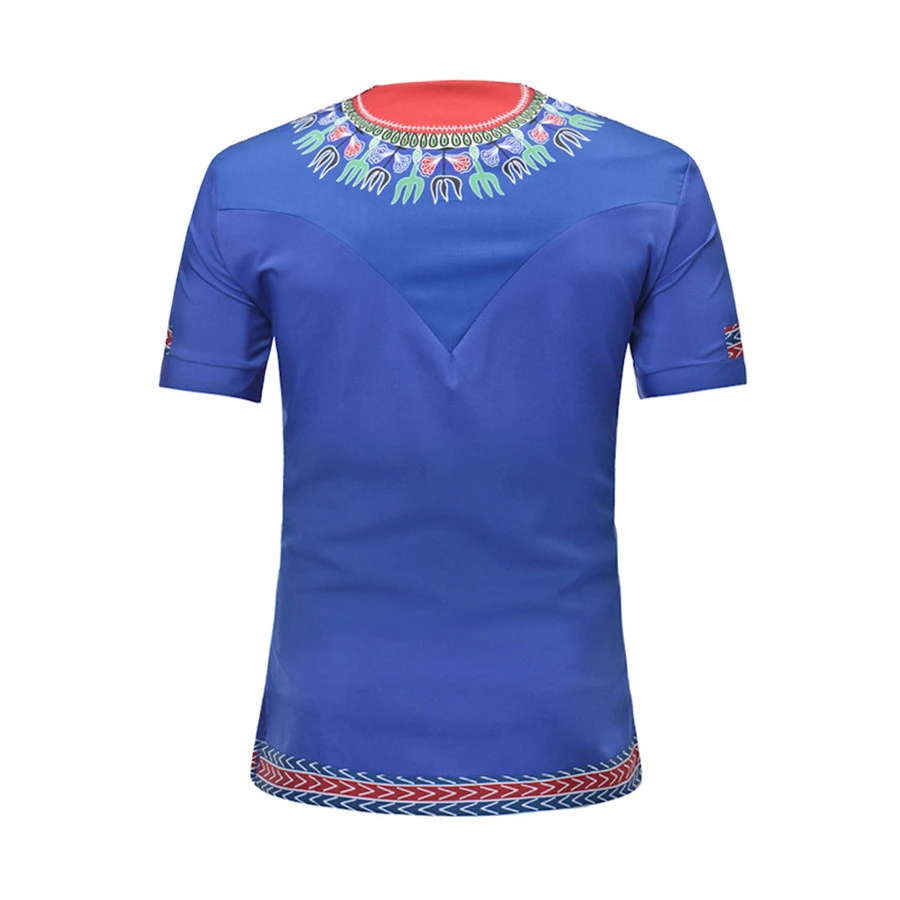 Spring new African-style printed casual and comfortable African mens dashiki plus size T-shirt