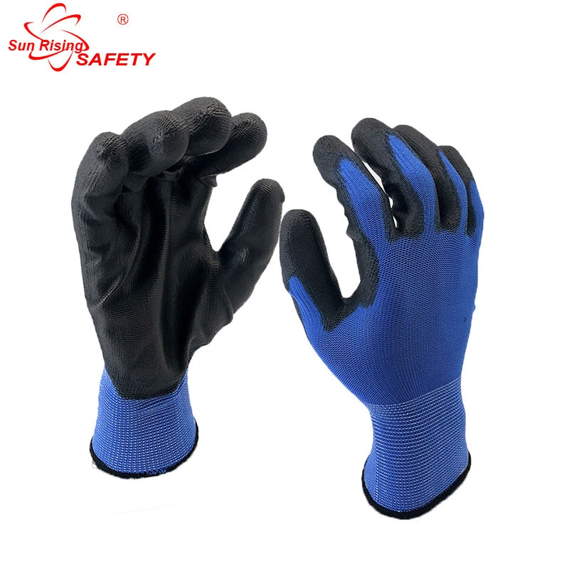 SRSafety white PU palm fit coated electronic factory inspection work glove