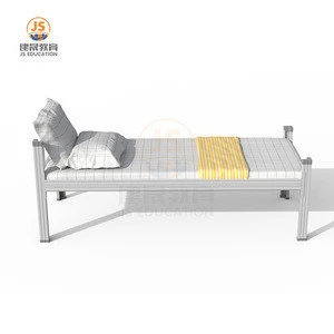 Stainless steel metal  bed frame  single durable customized hospital single apartment queen size bunk bed