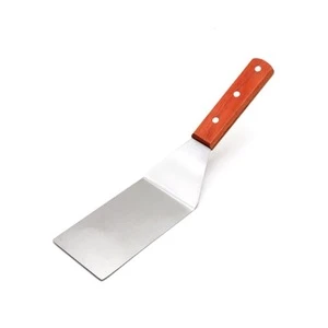 Stainless Steel Solid Turner With Wooden Handle 20.4 x 7.2cm Blade