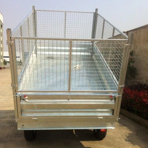 Steel Caged Double Axle Tipper Trailer Hydraulic