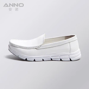 Stylish unique white leather nurse shoes female
