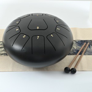 SUCCESS Popular Black 12 Inch 11 Notes Steel Tongue Drum for Music Performance