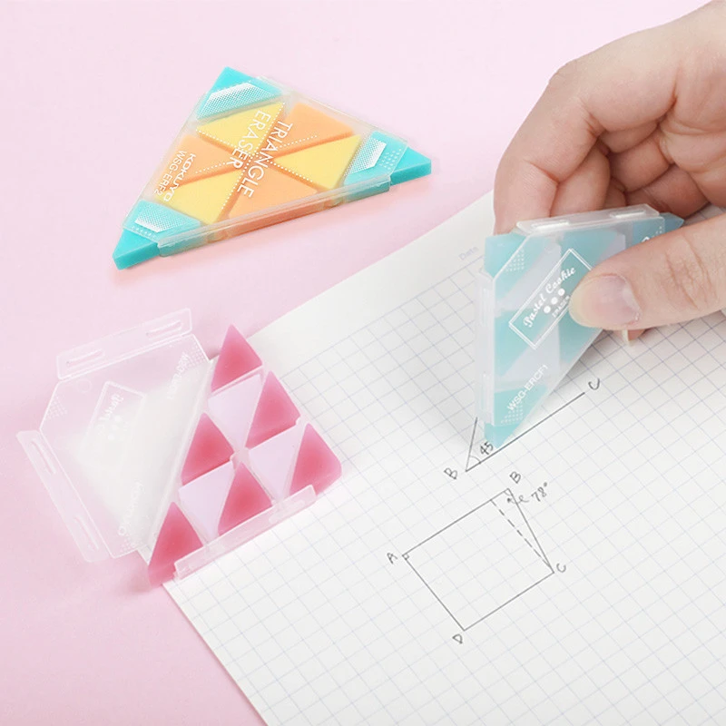 Super Clean  Kokuyo Triangle Eraser WSG-ERF2 Creative Small Rubber for Revise Details for Sketch Drawing
