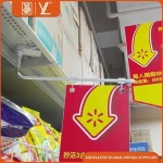 Supermarket Metal Shelf Poster Display Holder Promotional Banner Stand