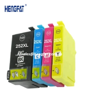 T2521 T2522 T2523 T2524  Dye Ink ,  Compatible Ink Cartridge T252 T252XL for Printer WF-3620 WF-3640 with Chip