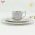 Import Tableware coffee cups saucer bowls spoon Charger Wedding Ceramic Dinner soup plate with gold rim from China