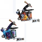 Tattoo Kit 2 Machine Guns inks Power Supply Needles Box