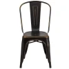 Tolixs Style Industrial Rustic Side Chair Industrial Metal Bistro Stackable Cafe Dining Chair