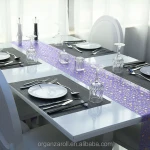 Top quality 100% Nylon Hot Stamping Organza Table Runner