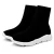 Import Trendy Lady Footwear Solid Platform Sock Boots Slip On Round Stretch Ankle Boots Women Shoes OEM Black Knitted Sock Boots from China