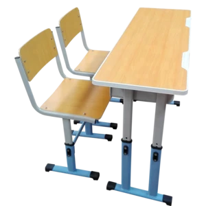 Two Seater Height Adjustable Kids Table And Chair Set / School Desk and Chair