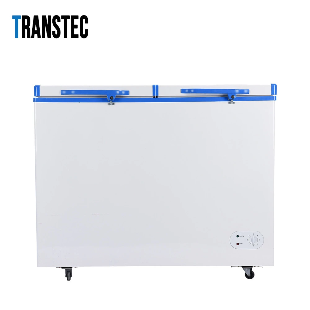 ultra low glass top ice cream white and blue color chest solar freezer BD/BC-268