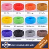 USA Canada approved Coffee flat cloth covered cable, textile fabric wire woven cotton cord reel