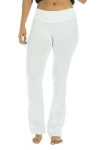 USA Made Royal Apparel Combed Spandex Jersey Yoga Pants - 92% ring-spun cotton &amp; 8% spandex and has a clean finish waistband.