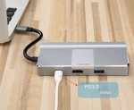 USB C Hub 8 in 1 USB-C Adapter for MacBook type C Hub with 4K HDM 10Gbps USB Power Delivery SD TF Card Reader