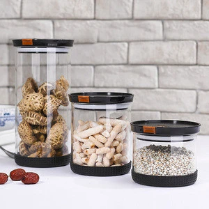 Used in kitchen food material glass storage jar glass food container