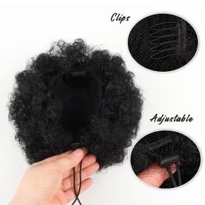 VAST Afro Puff Drawstring Ponytail Synthetic Short Afro Kinkys Curly Afro Bun Extension Hairpieces Chignon Extensions For Women