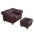 Vintage Chesterfield Genuine Leather Sofa With Cushion Classical Home Furniture Button Tufted Back