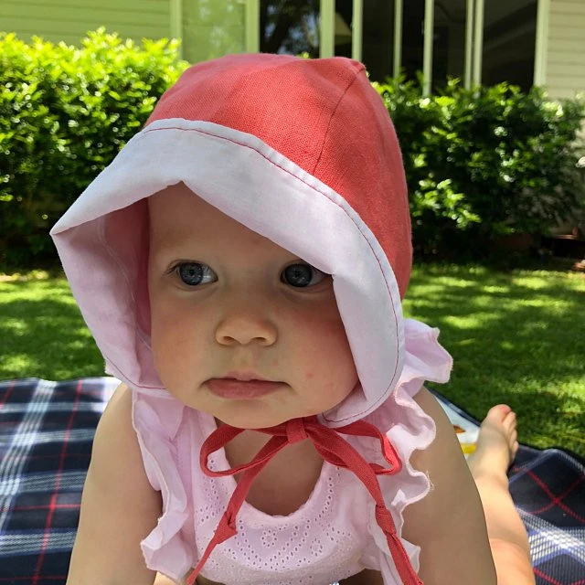 Vintage Solid Color Linen Sun Toddler Bonnets Baby Kids Plain Newborn Infant Hat Cap For Summer