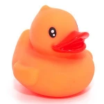 Water floating animal swimming play baby bath toy yellow rubber light up bath duck