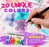 Watercolor Brush Pens Set | 20 Colors | Best Real Soft Brush Markers for Adult and Kids Coloring Books, Drawing, Calligraphy