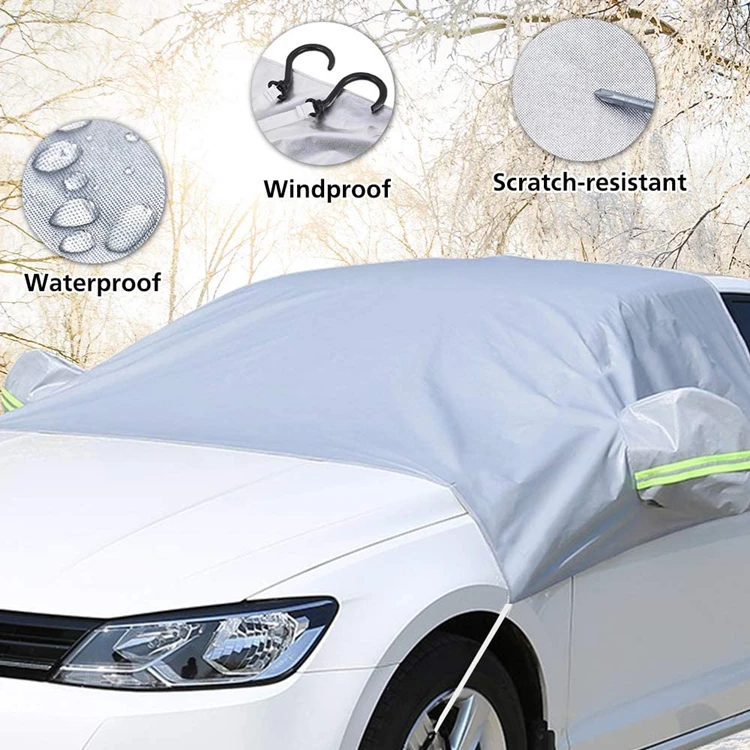 Waterproof 210T Windscreen Cover Car Front Windshield Cover with Reflective Stripe